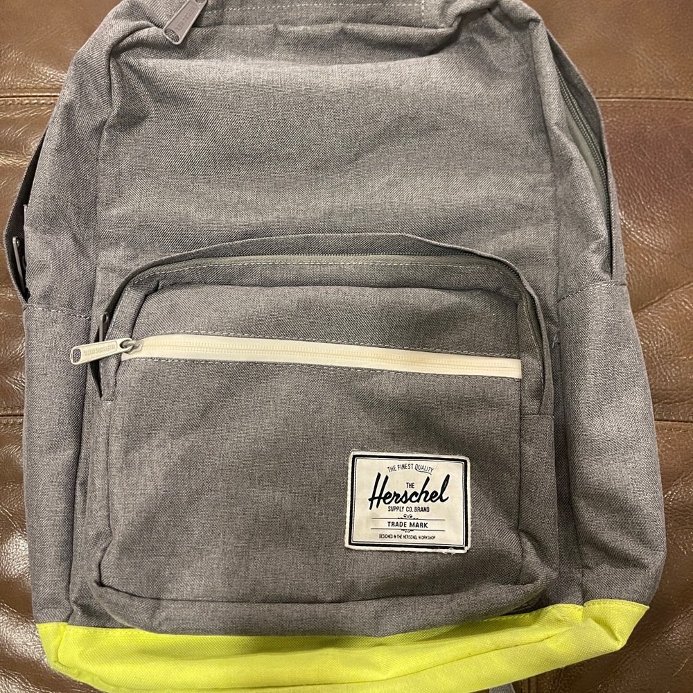Herschel Supply Company Gray Backpack with Yellow Accent pre Loved